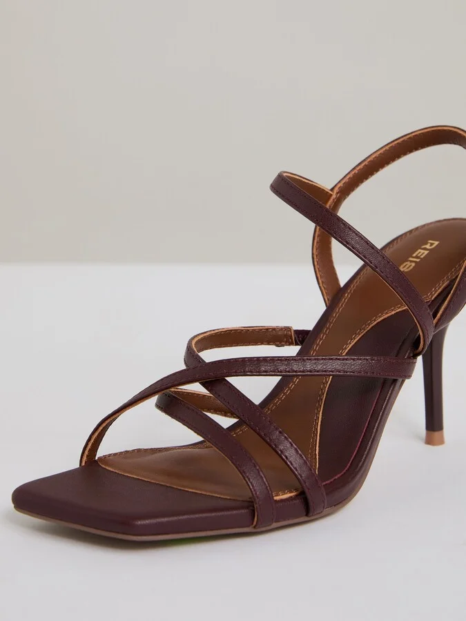 Leather Strappy Stiletto Sandals - Image 5
