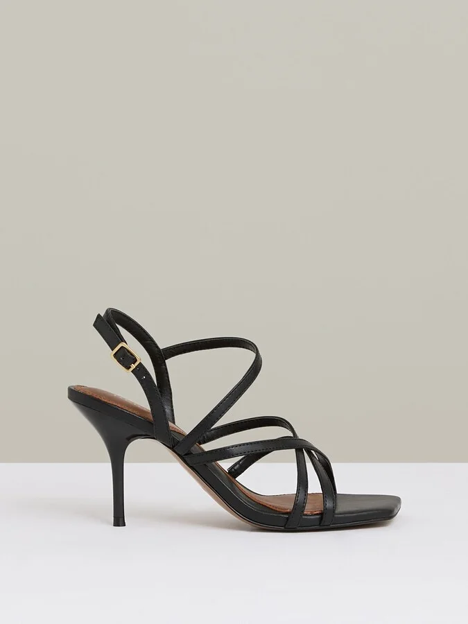 Leather Strappy Stiletto Sandals