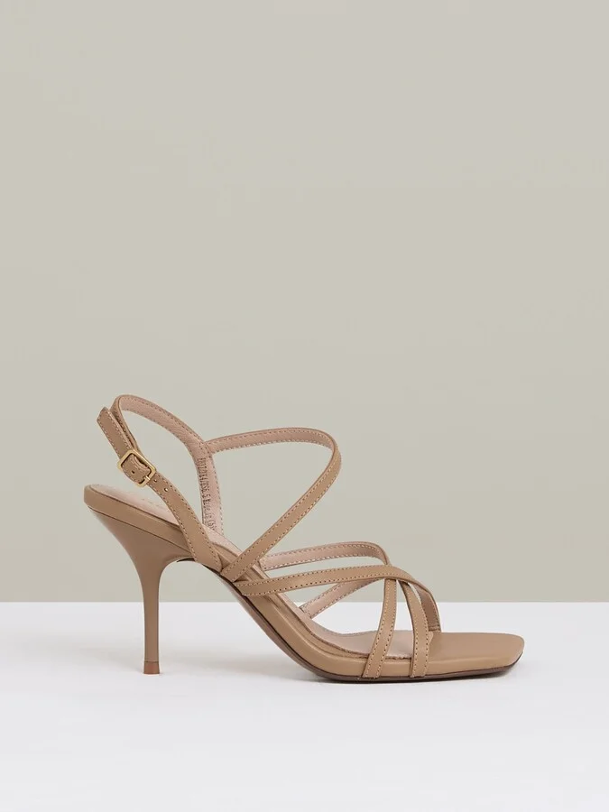 Leather Strappy Stiletto Sandals