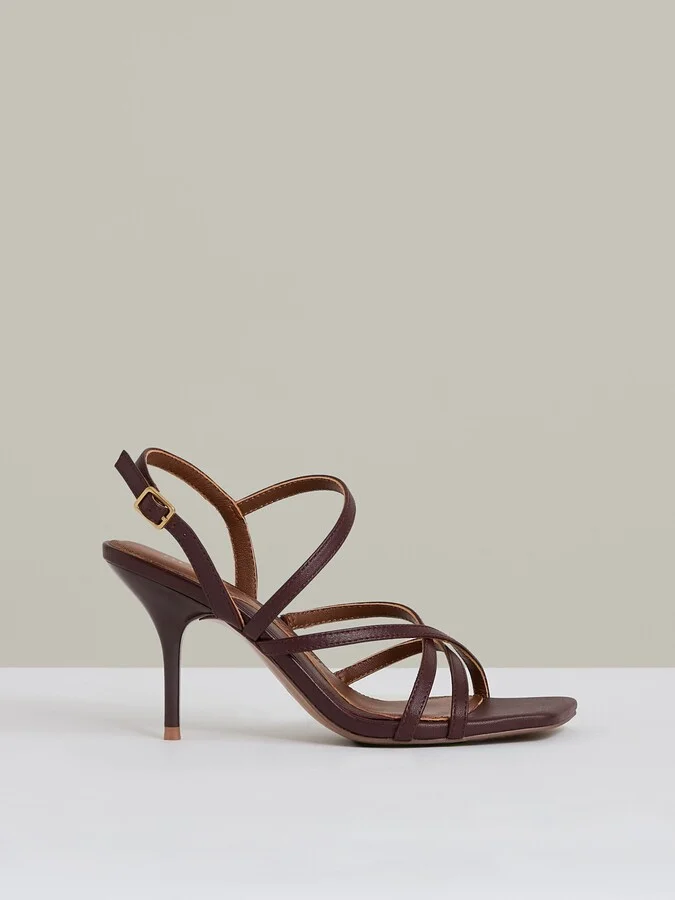 Leather Strappy Stiletto Sandals