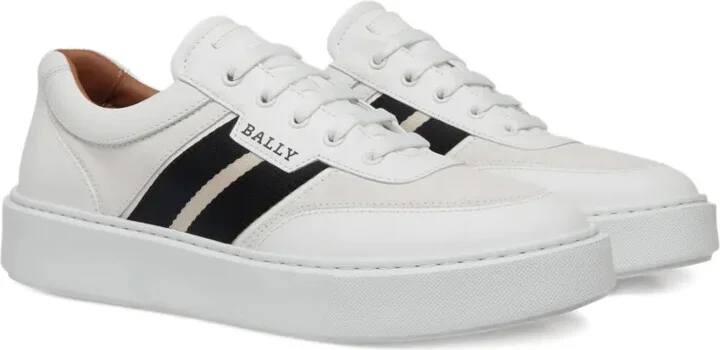 Leather Stripe-Detail Sneakers - Image 2