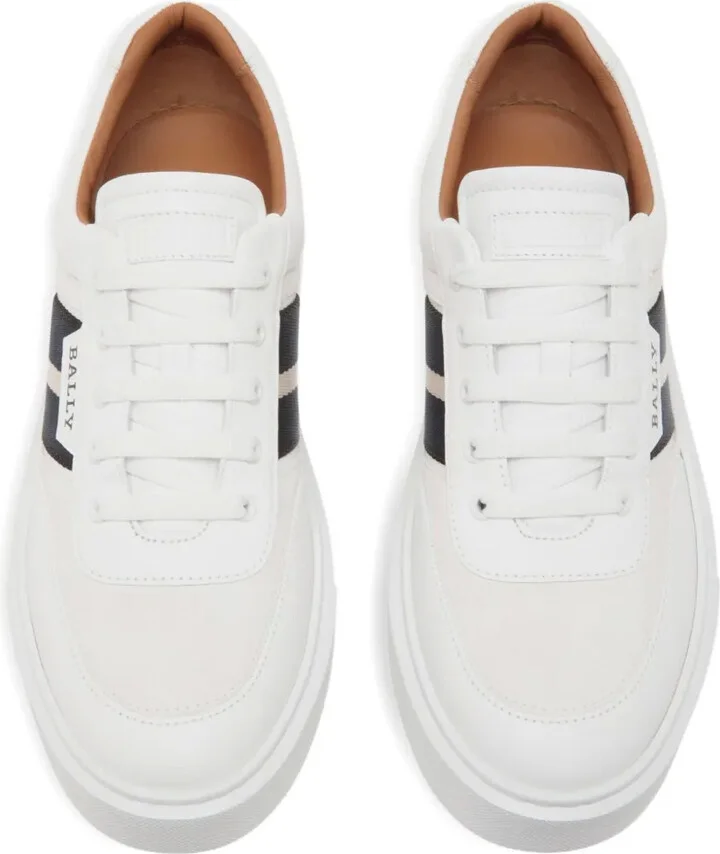 Leather Stripe-Detail Sneakers - Image 4