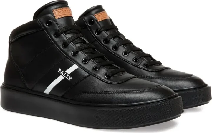 Leather Striped Hi-Tops Sneakers - Image 2