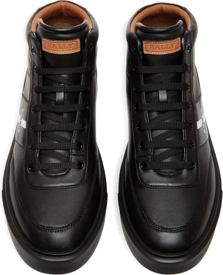 Leather Striped Hi-Tops Sneakers - Image 4