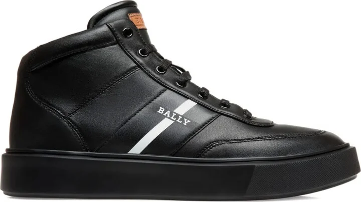 Leather Striped Hi-Tops Sneakers
