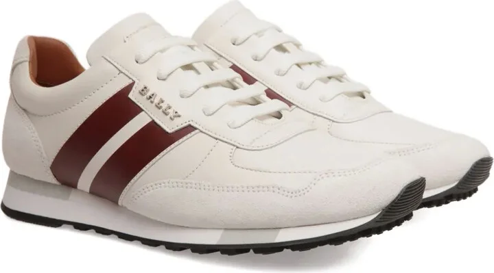 Leather Striped Low-Top Sneakers - Image 2