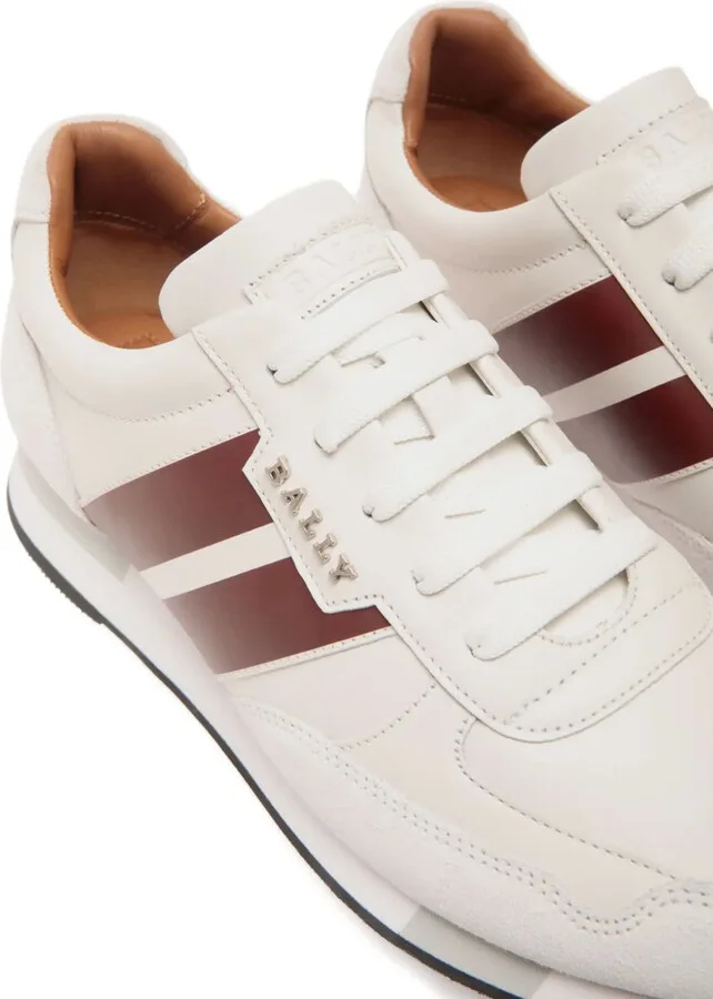 Leather Striped Low-Top Sneakers - Image 5
