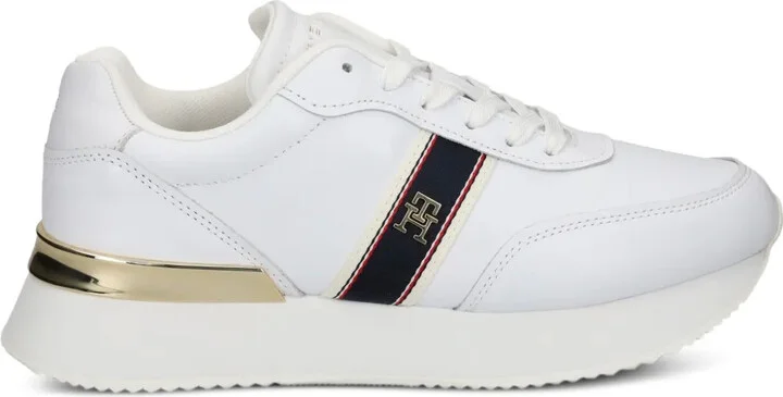 Leather Striped Low-Top Sneakers