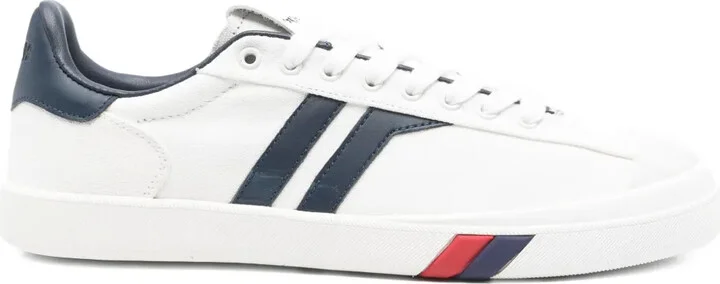Leather Striped Low-Tops