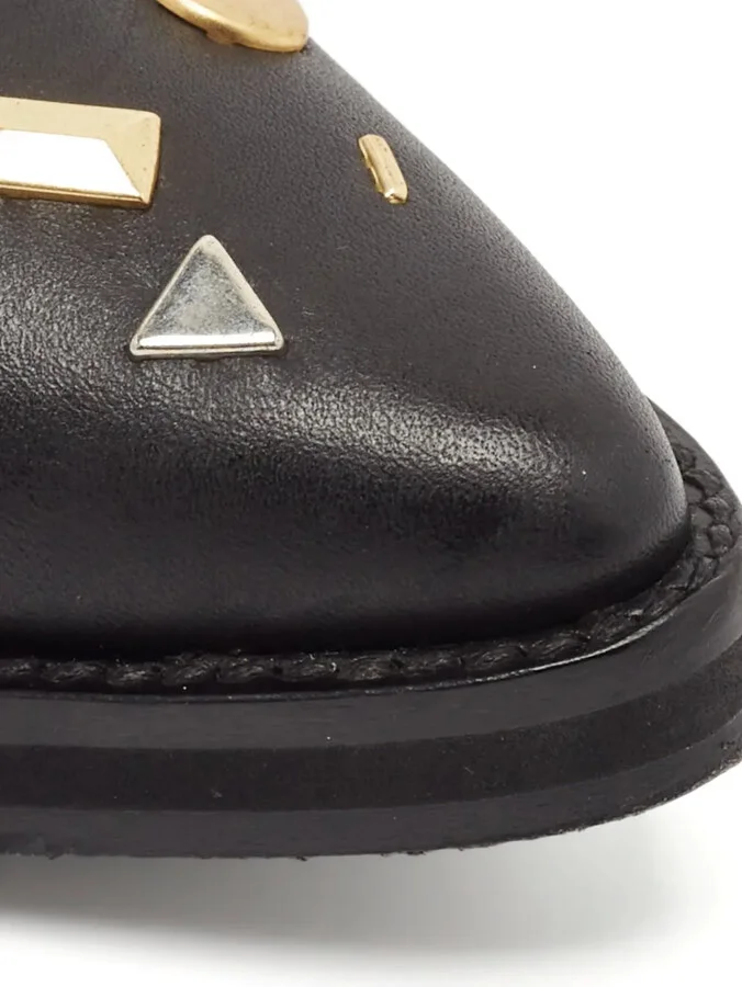 Leather Stud-Embellished Boots - Image 5