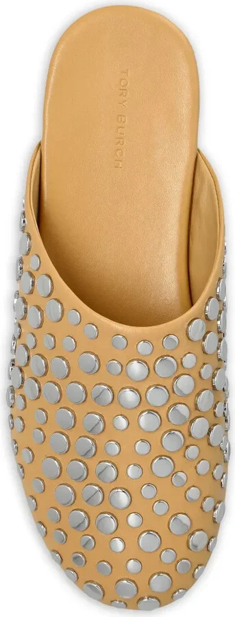 Leather Studded Flat Mules - Image 2