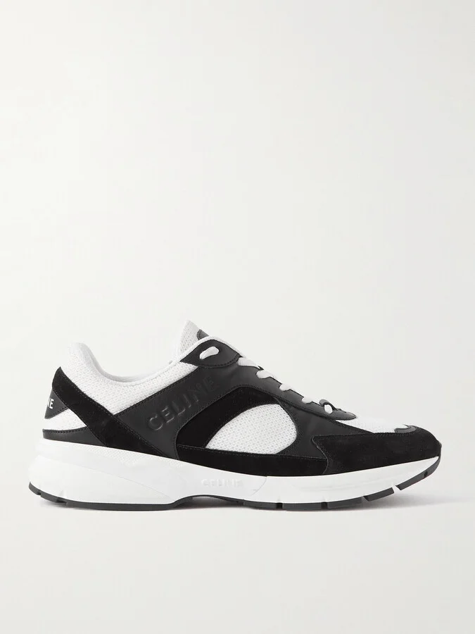 Leather, Suede and Mesh Sneakers