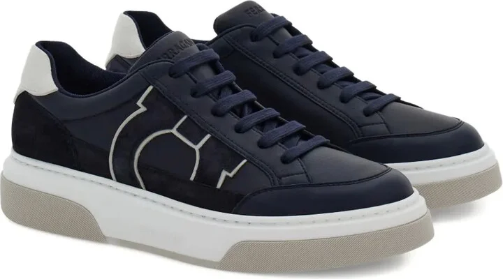 Leather Suede-Detail Sneakers - Image 2