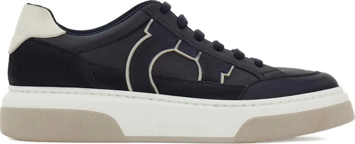 Leather Suede-Detail Sneakers
