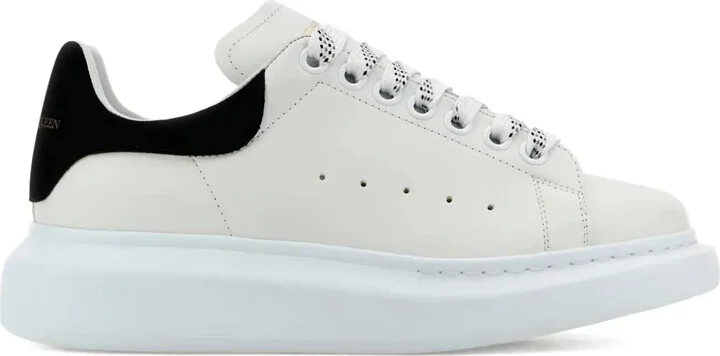 Leather Suede-Heel Sneakers