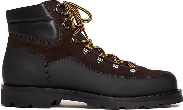Leather Suede Lace-Up Boots