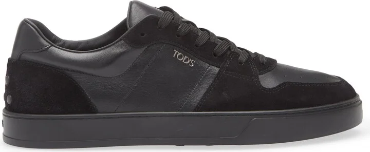 Leather & Suede Lace-Up Low Top Sneaker - Image 3