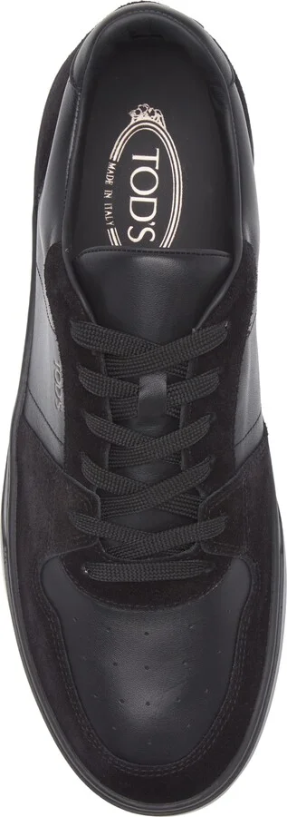 Leather & Suede Lace-Up Low Top Sneaker - Image 5