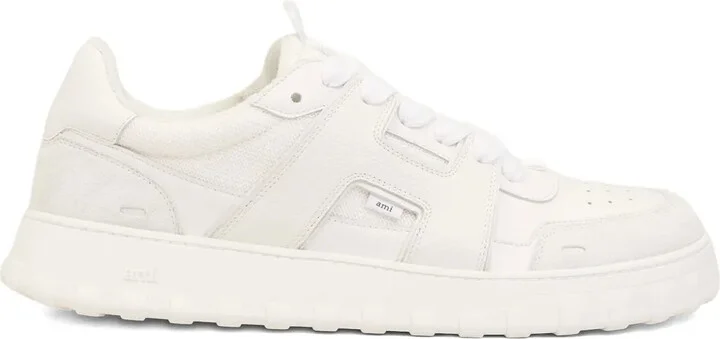 Leather Suede Lace-Up Sneakers