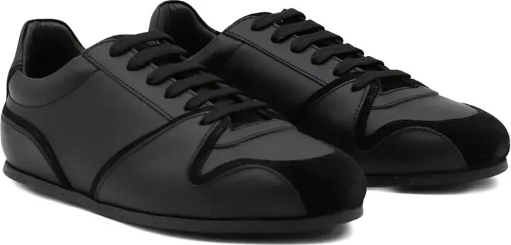 Leather Suede Panel Sneakers - Image 2