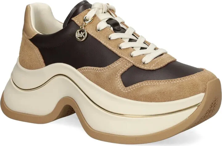 Leather Suede Platform Sneakers - Image 2