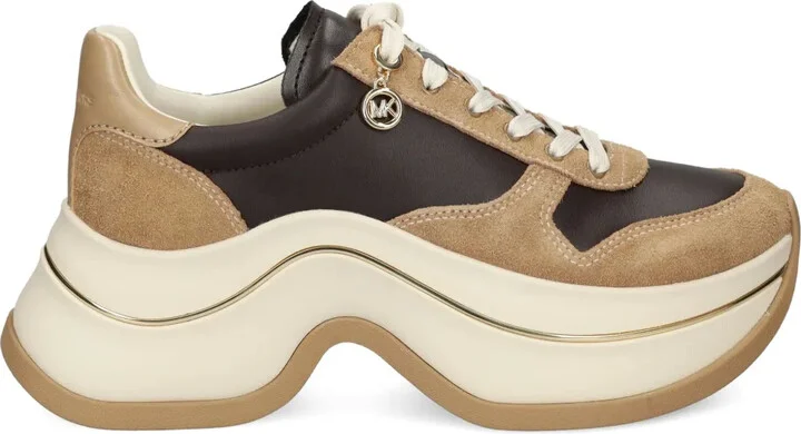 Leather Suede Platform Sneakers