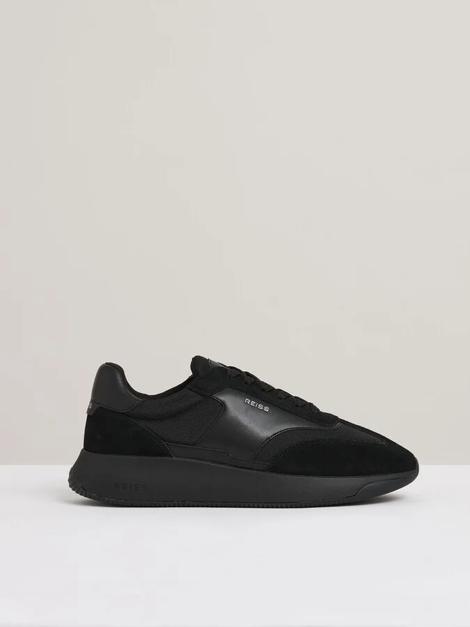 Leather Suede Running Trainers