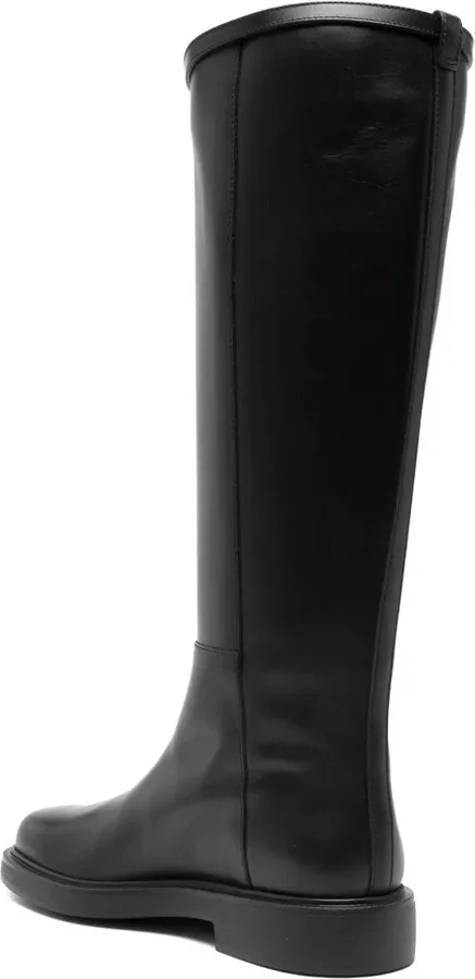 Leather T-Buckle Knee-High Boots - Image 3