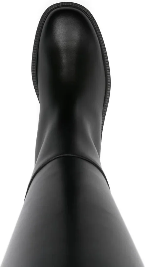 Leather T-Buckle Knee-High Boots - Image 4