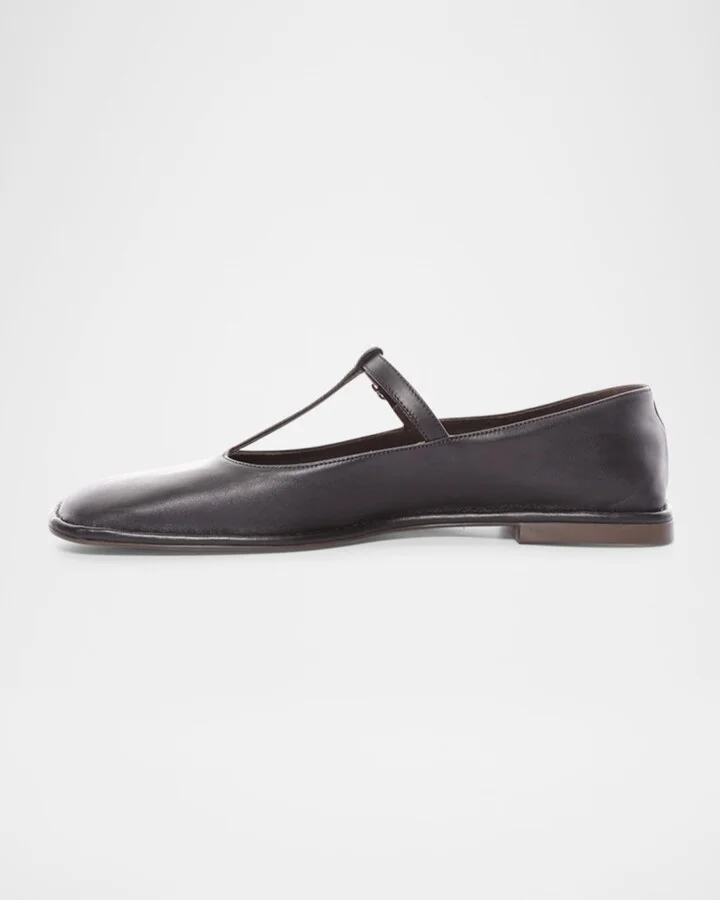 Leather T-Strap Ballerina Flats - Image 2