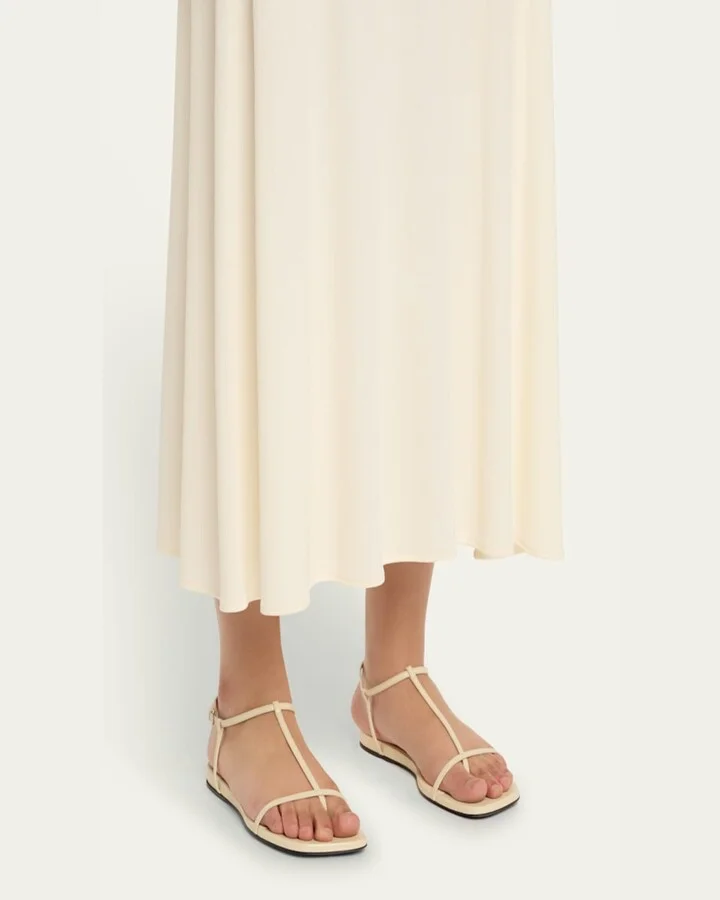 Leather T-Strap Sandals - Image 3