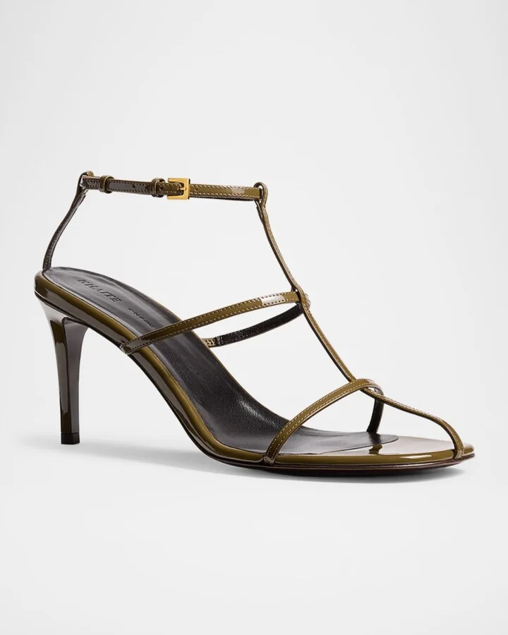 Leather T-Strap Sandals - Image 5