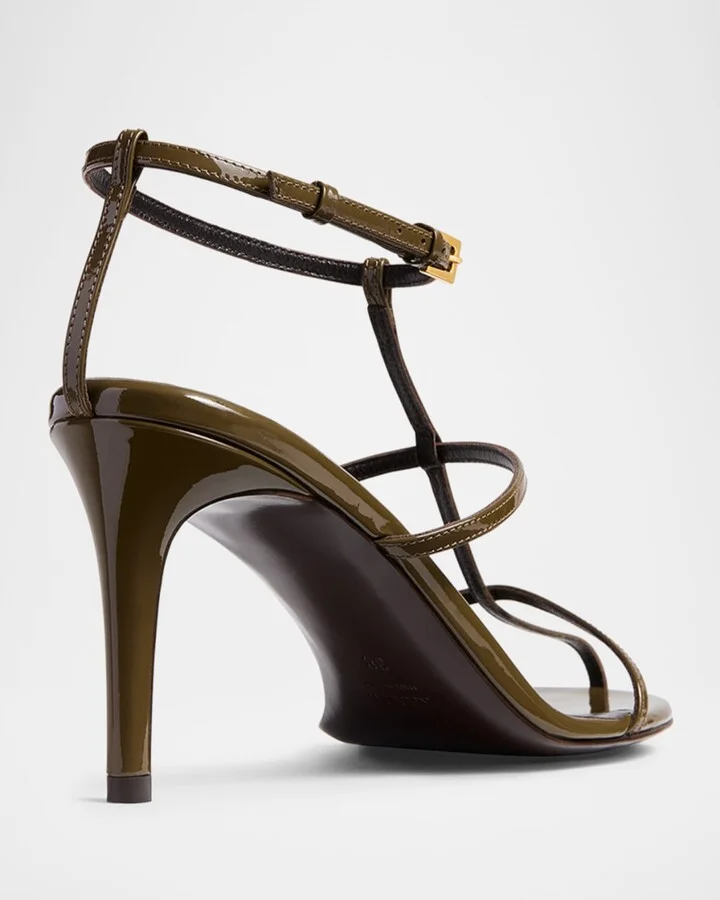 Leather T-Strap Sandals - Image 8