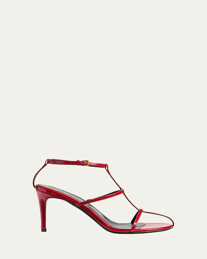 Leather T-Strap Sandals