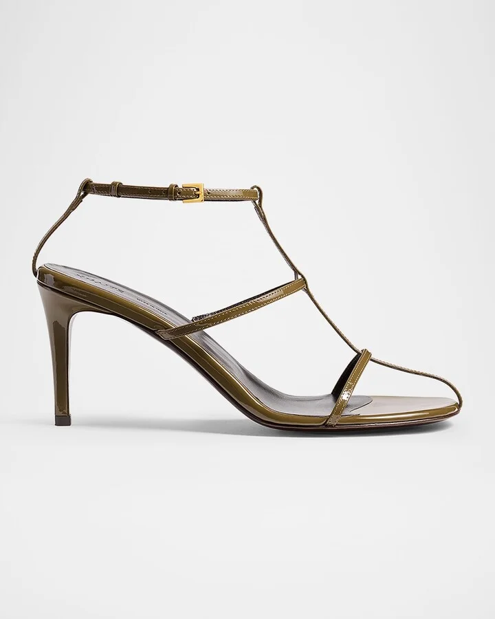 Leather T-Strap Sandals