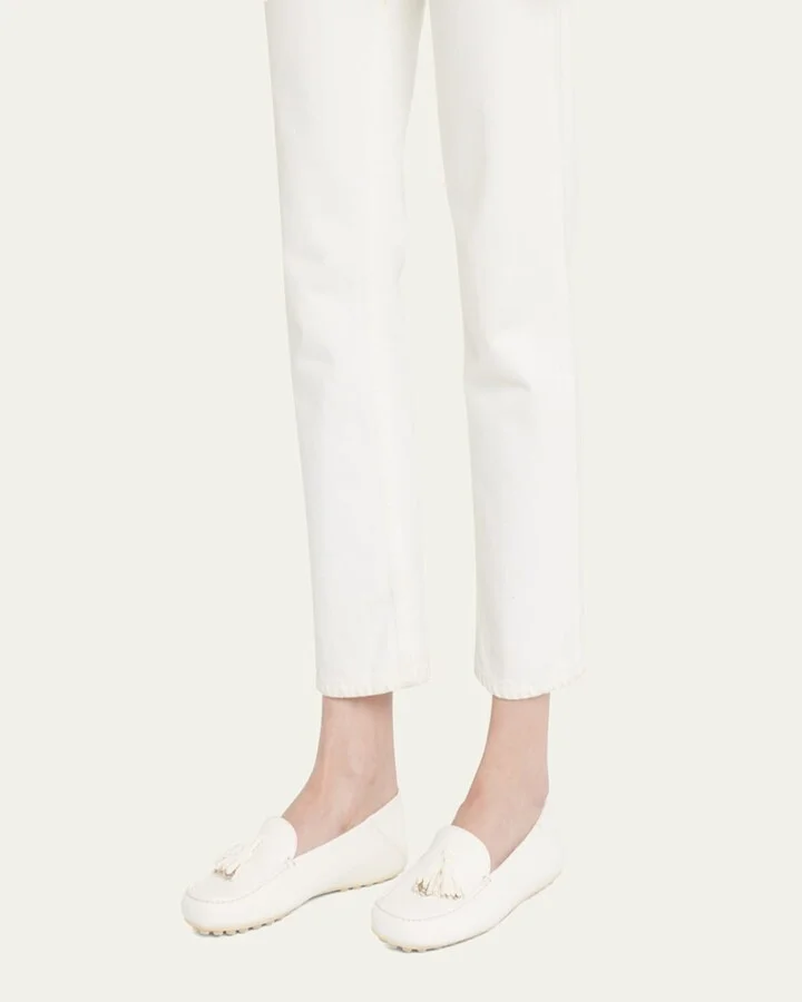 Leather Tassel Moccasin Driver Loafers - Image 2