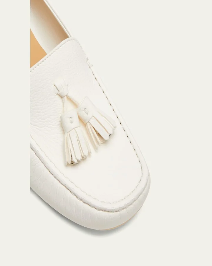 Leather Tassel Moccasin Driver Loafers - Image 3