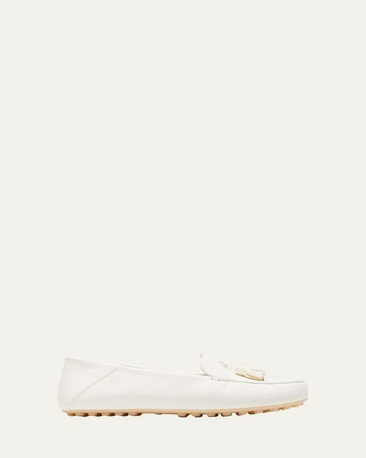 Leather Tassel Moccasin Driver Loafers
