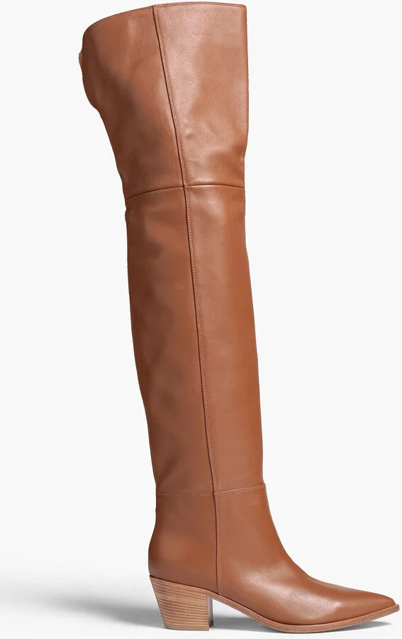 Leather thigh boots