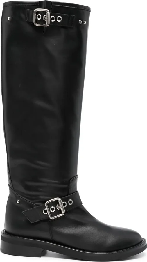 Leather Thigh-High Boots