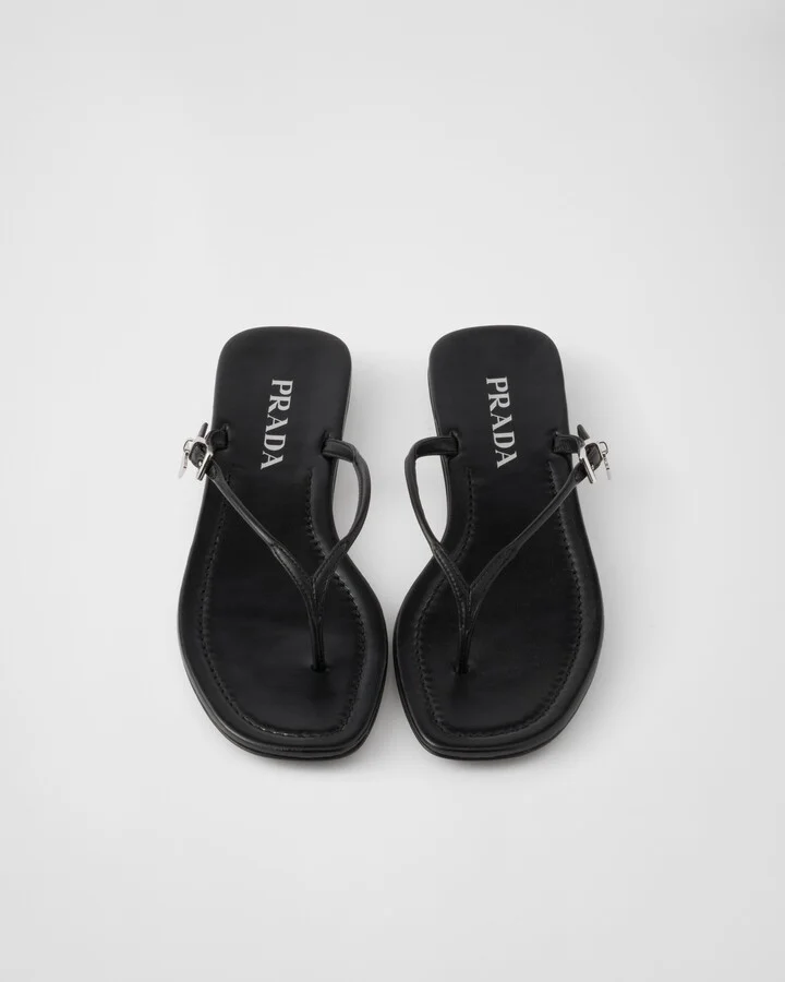 Leather thong sandals - Image 3