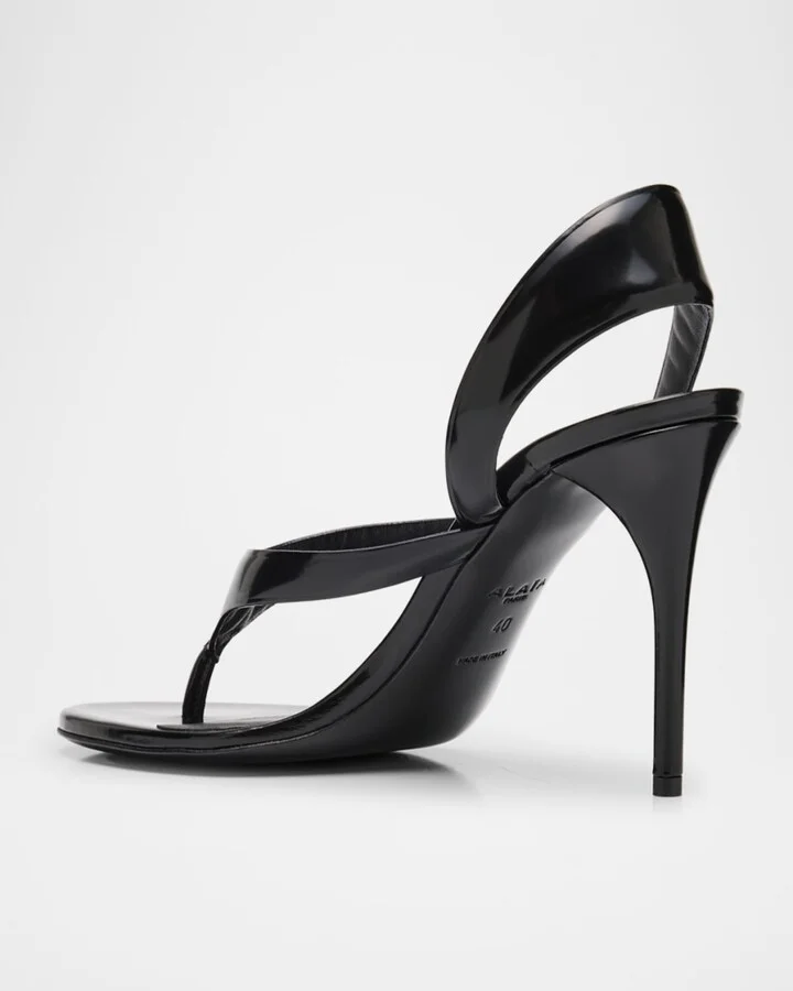 Leather Thong Slingback Sandals - Image 3