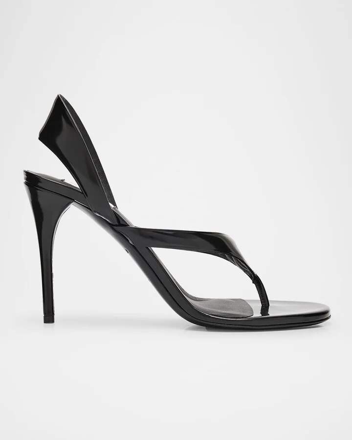 Leather Thong Slingback Sandals