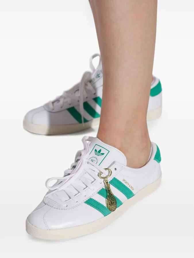 Leather Three-Stripe Trainers - Image 5