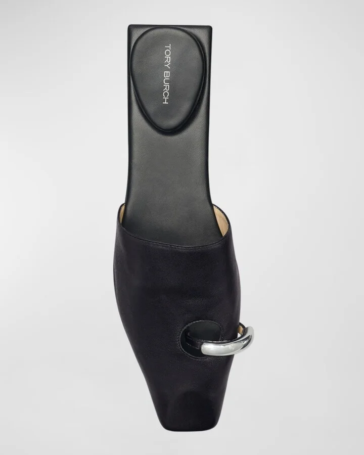 Leather Toe-Ring Ballerina Mules - Image 3