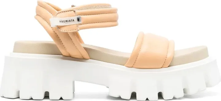 Leather Touch-Strap Platform Sandals