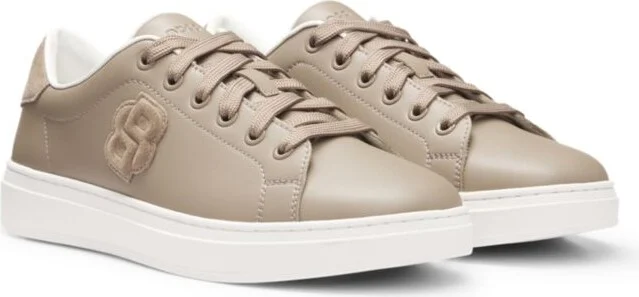 Leather trainers with Double B monogram