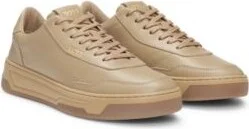 Leather trainers with padded collar- Beige Men's Sneakers size 11