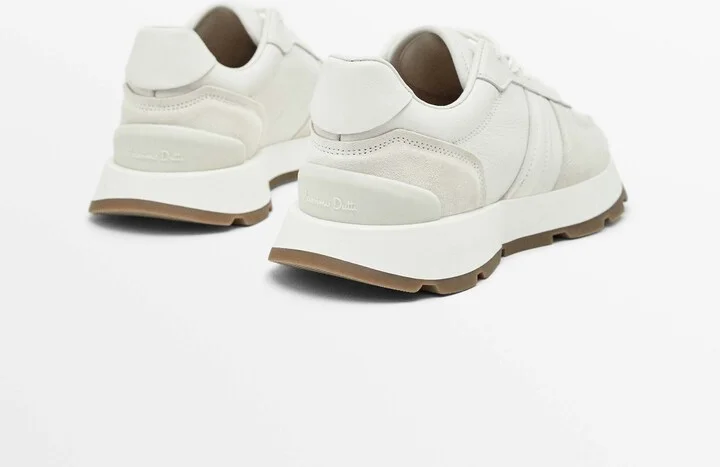 Leather Trainers With Trimmed Heel - Image 4