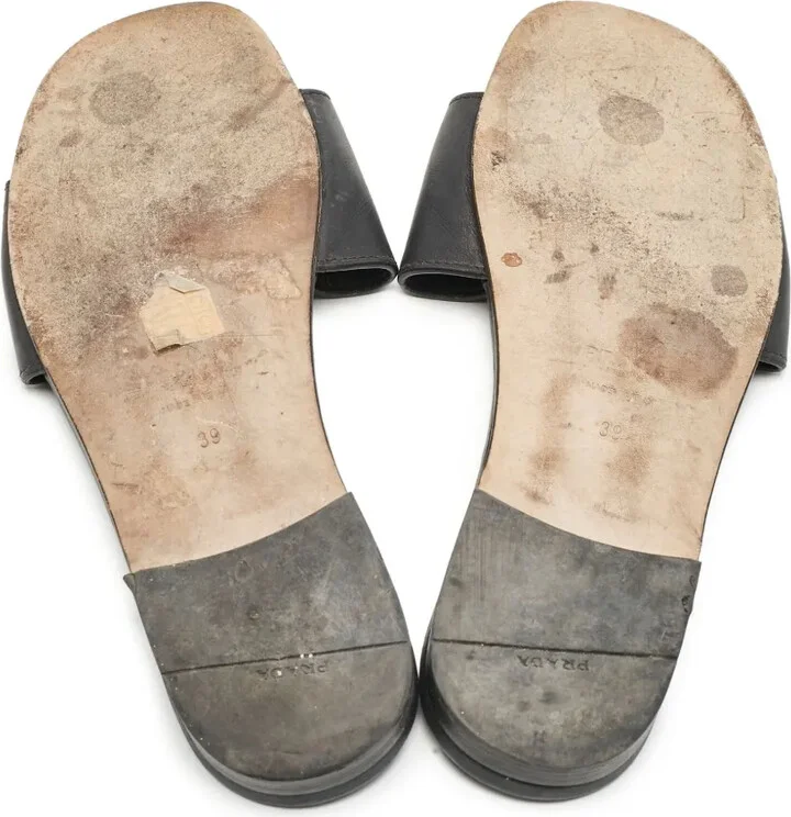 Leather Triangle Slide Sandals - Image 5